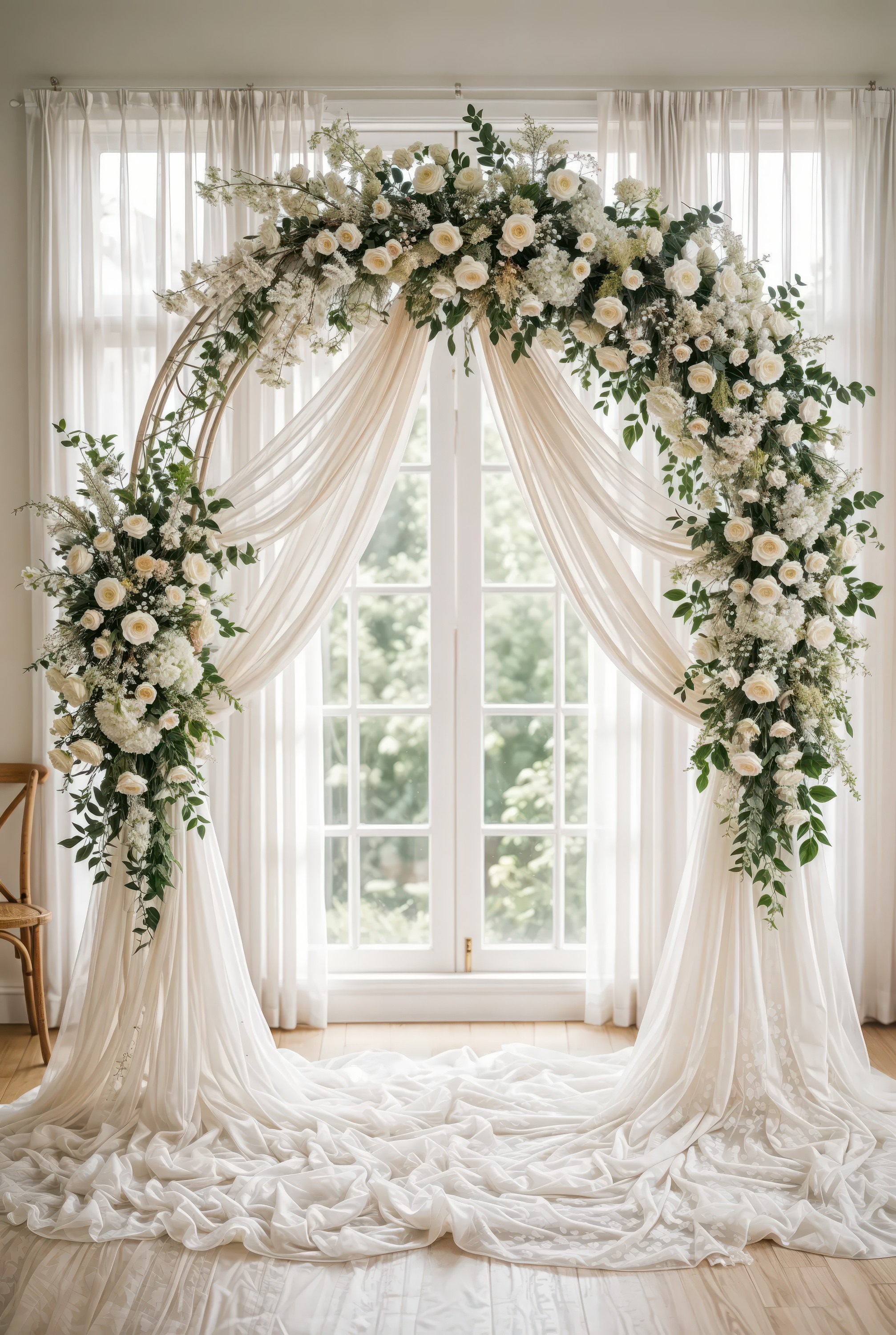 Wedding floral arch backdrop