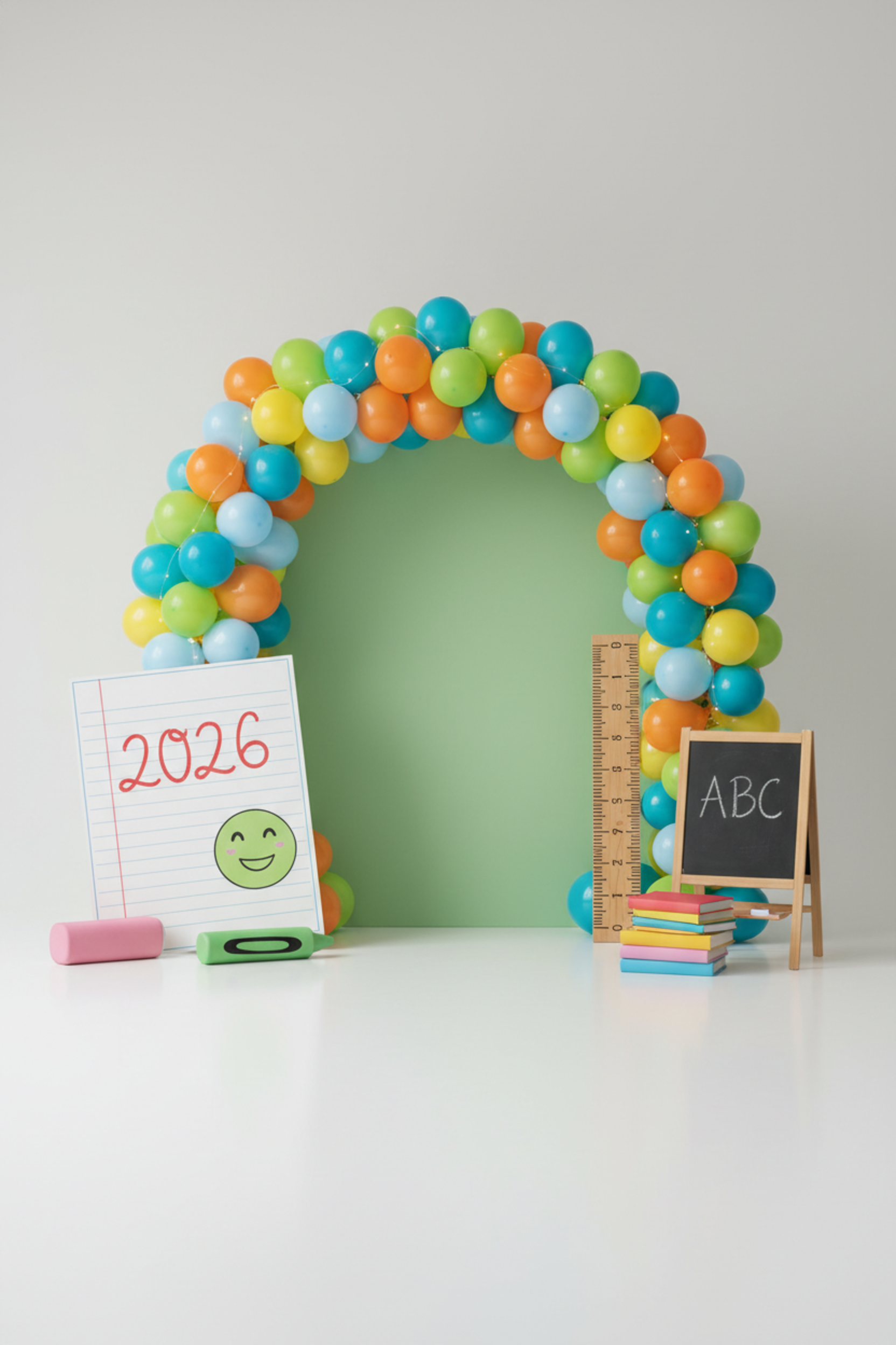 School balloons backdrop
