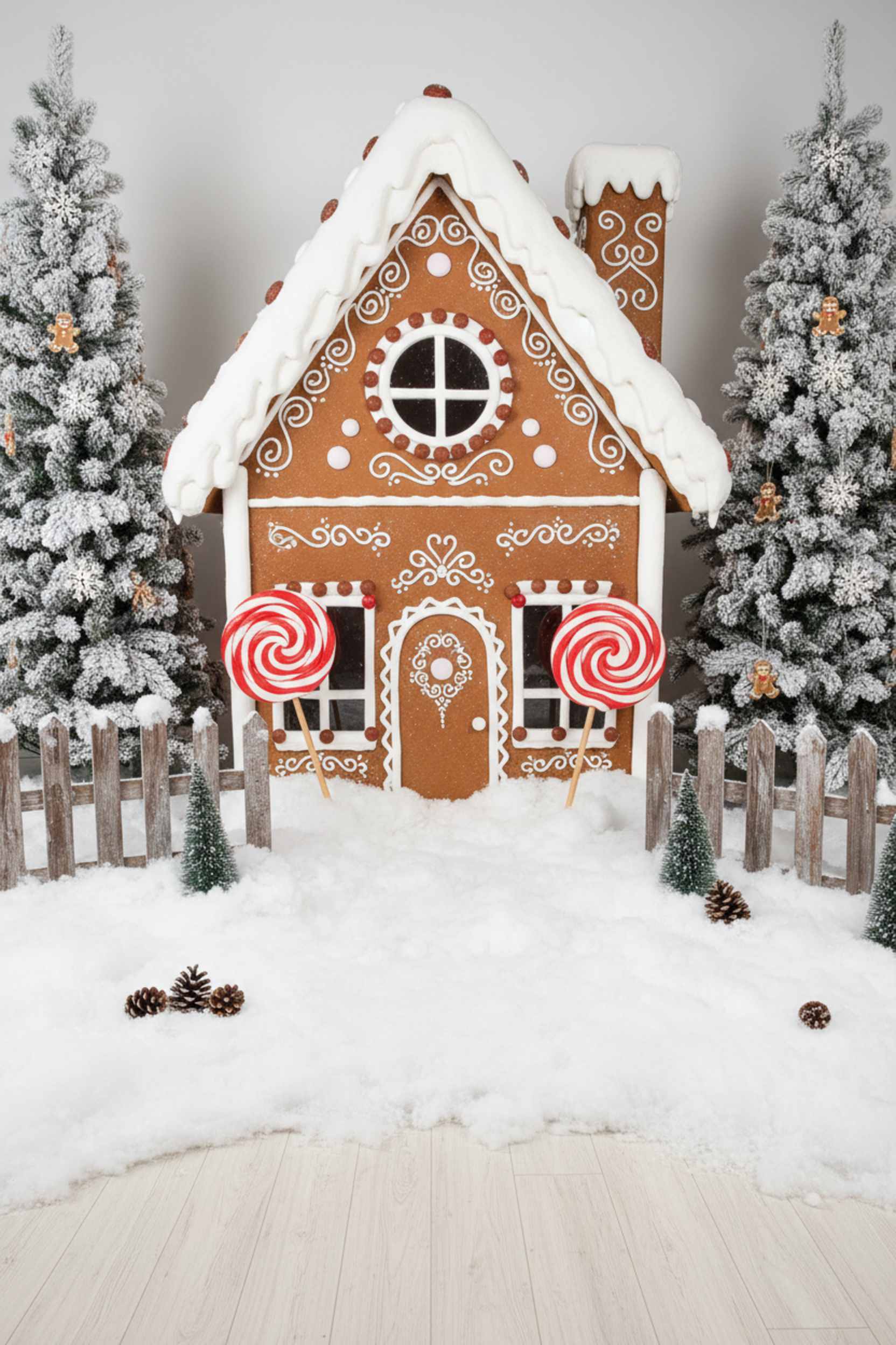 Gingerbread house Christmas backdrop